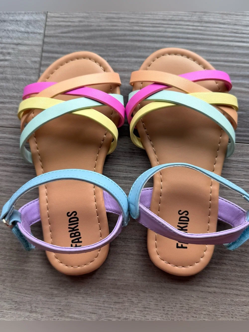 FabKids Rainbow Strappy Kids Sandals - Multicolor